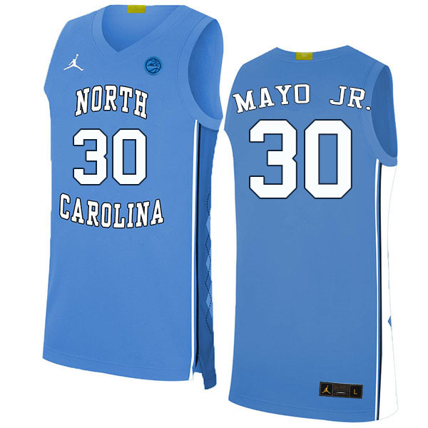 #30 Dante Mayo Jr. North Carolina Tar Heels College Basketball Jersey Stitched-Carolina Blue